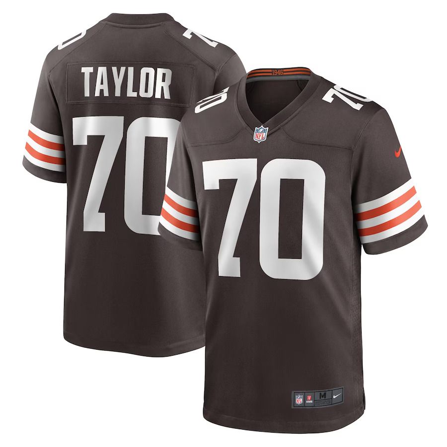 Men Cleveland Browns #70 Alex Taylor Nike Brown Team Game Player NFL Jersey